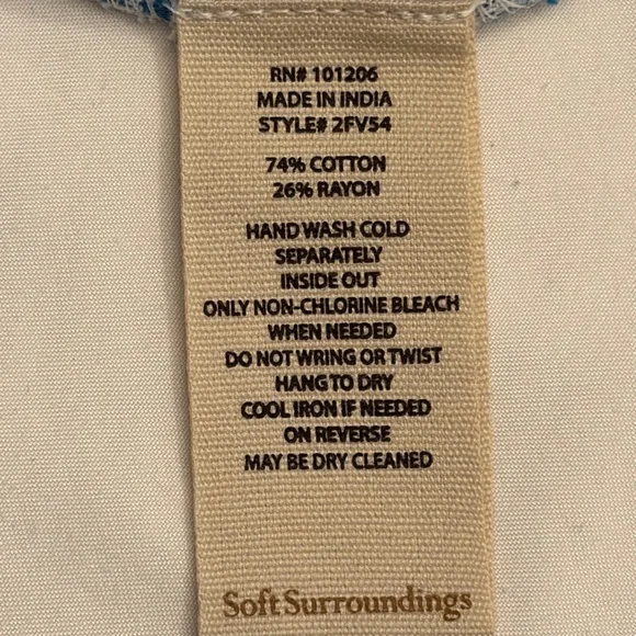 Soft Surroundings Women's Narah Blue Patterned Full Length Palazzo Pants sz M - Picture 5 of 6